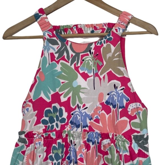 ZARA | Pink Open Back Floral Tiered Summer Dress | Size M - Picture 2 of 11